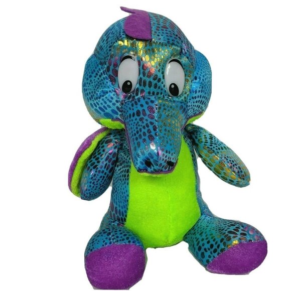 Asia Direct Dragon Plush Blue Green Purple Shiny - Picture 1 of 5